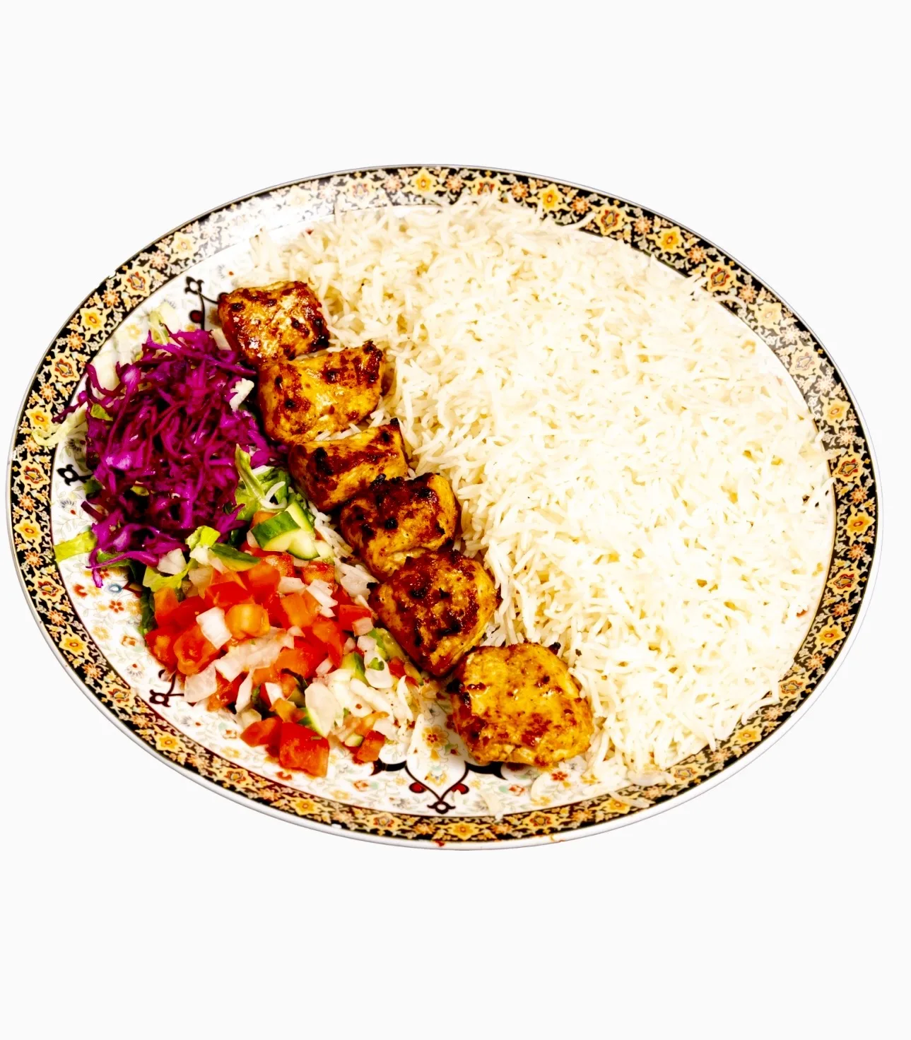 Qabuli Uzbaki with Kabab-e-Mourgh