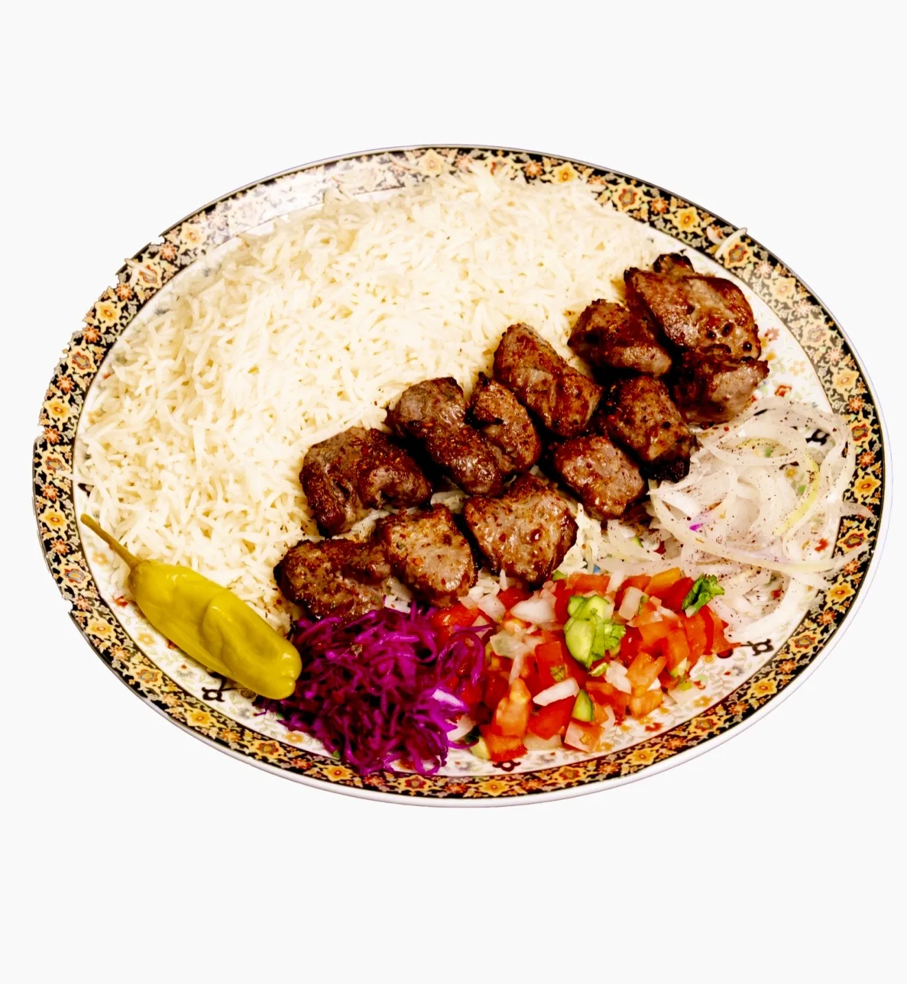 Qabuli Uzbaki with Kabab-e-Gousfand
